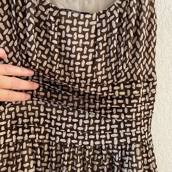 Banana Republic Cotton Lined Brown A-line Sundress Size 4 - Picture 3 of 5